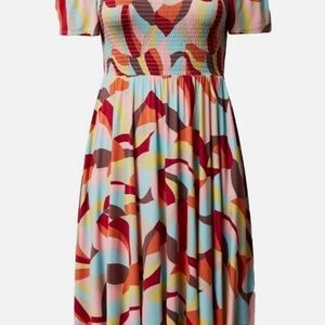 Torrid 2 So Soft Knit Dress Multicolor Ruched‎ Chest Sleeves